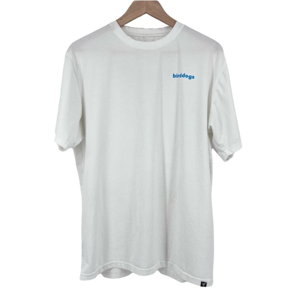 Birddogs White Graphic Tee XL Mens Short Sleeve Back Logo Casual Shirt